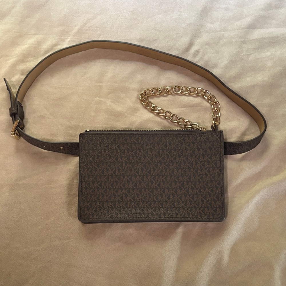 Michael Kors Brown waist bag Bag with Gold Chain - Picture 4 of 6